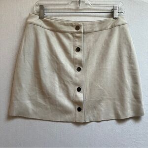 Olivia + James brushed suede snap Button-Front Mini Skirt Sz 32